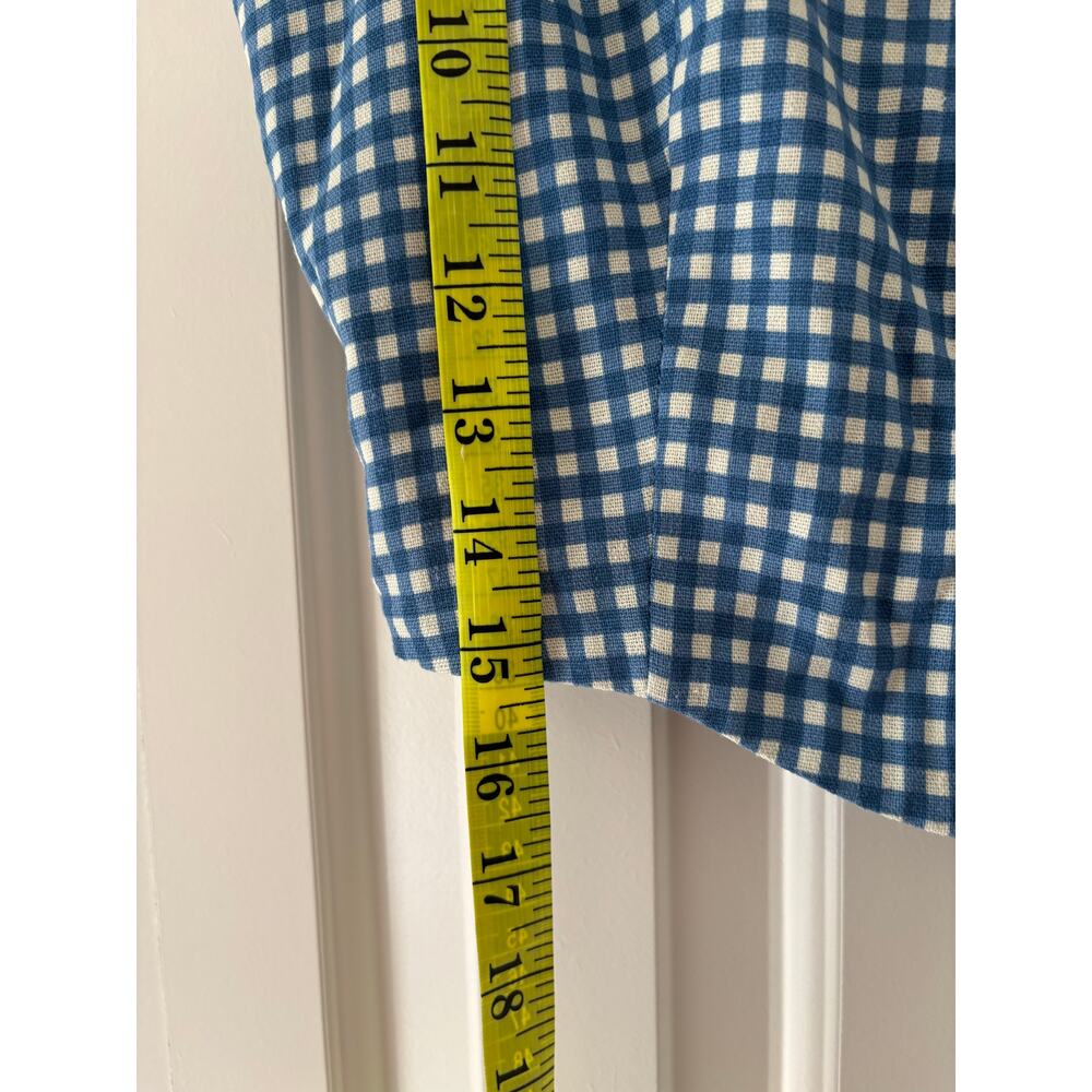 Monteau Los Angeles Blue White Gingham Crop Top S - Picture 5 of 7